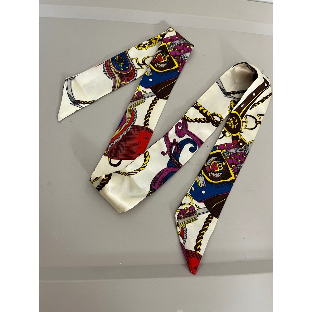 Equestrian Satin Twilly Scarf OS Chain Belt Bag Accessory Hair Ribbon